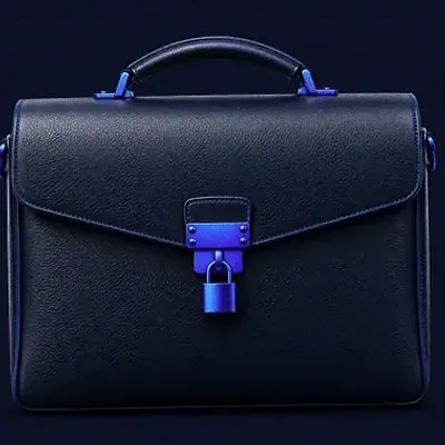 Locked leather briefcase — FastPay